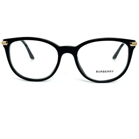 BURBERRY B 2255-q-f Eyeglasses Frames Black Gold Cat Eye 53-18-140 H13973 - Picture 1 of 7